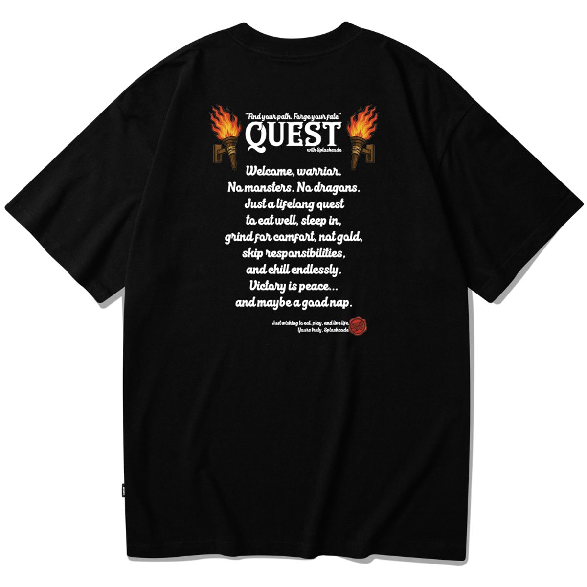 스플래시코드(SPLASHCODE) 반팔 티셔츠 블랙 - 퀘스트(Quest)