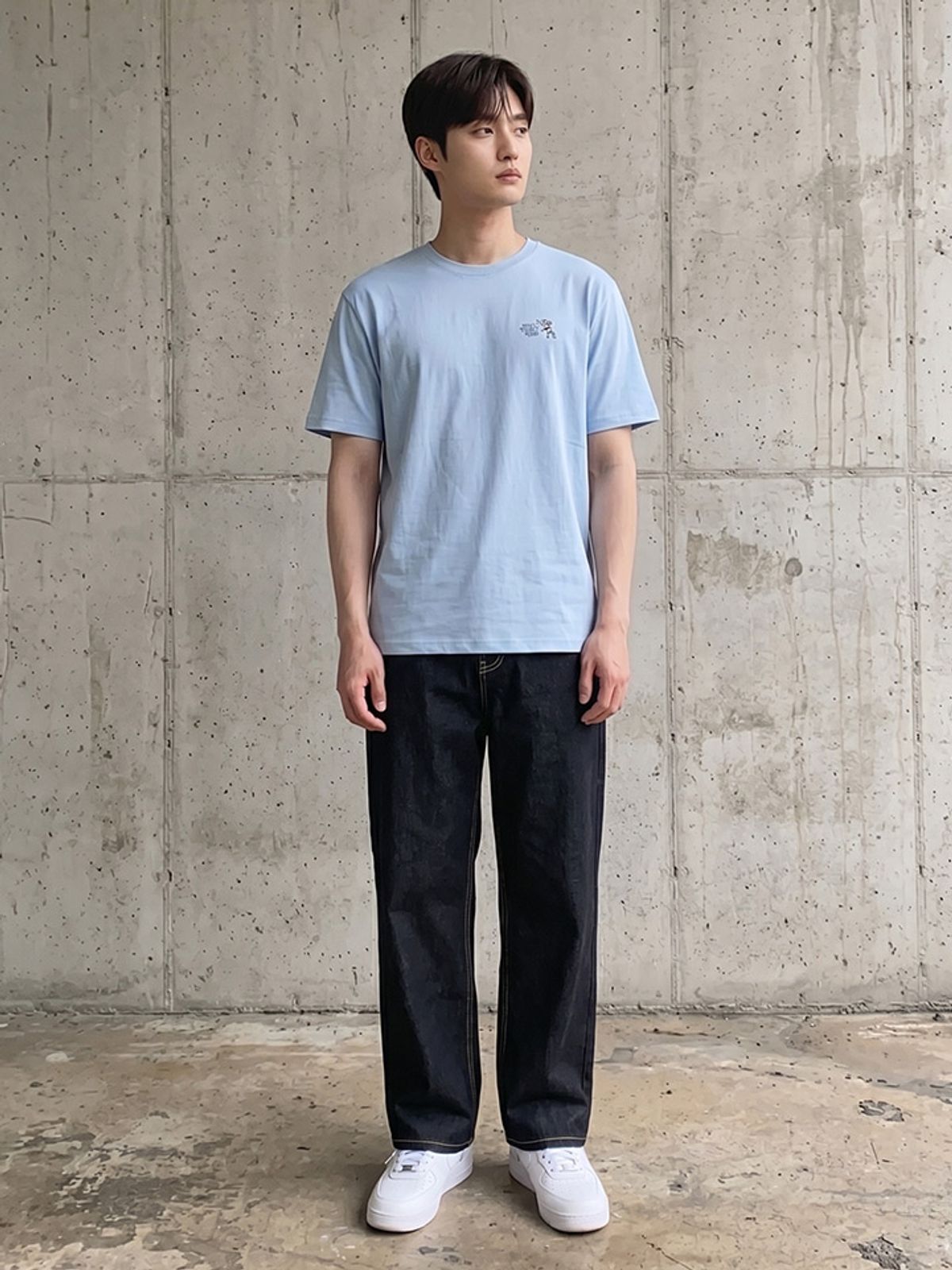 행텐(HANGTEN) 남성 이너밴딩 코인포켓 와이드 데님팬츠_100(10520-055-402-10)