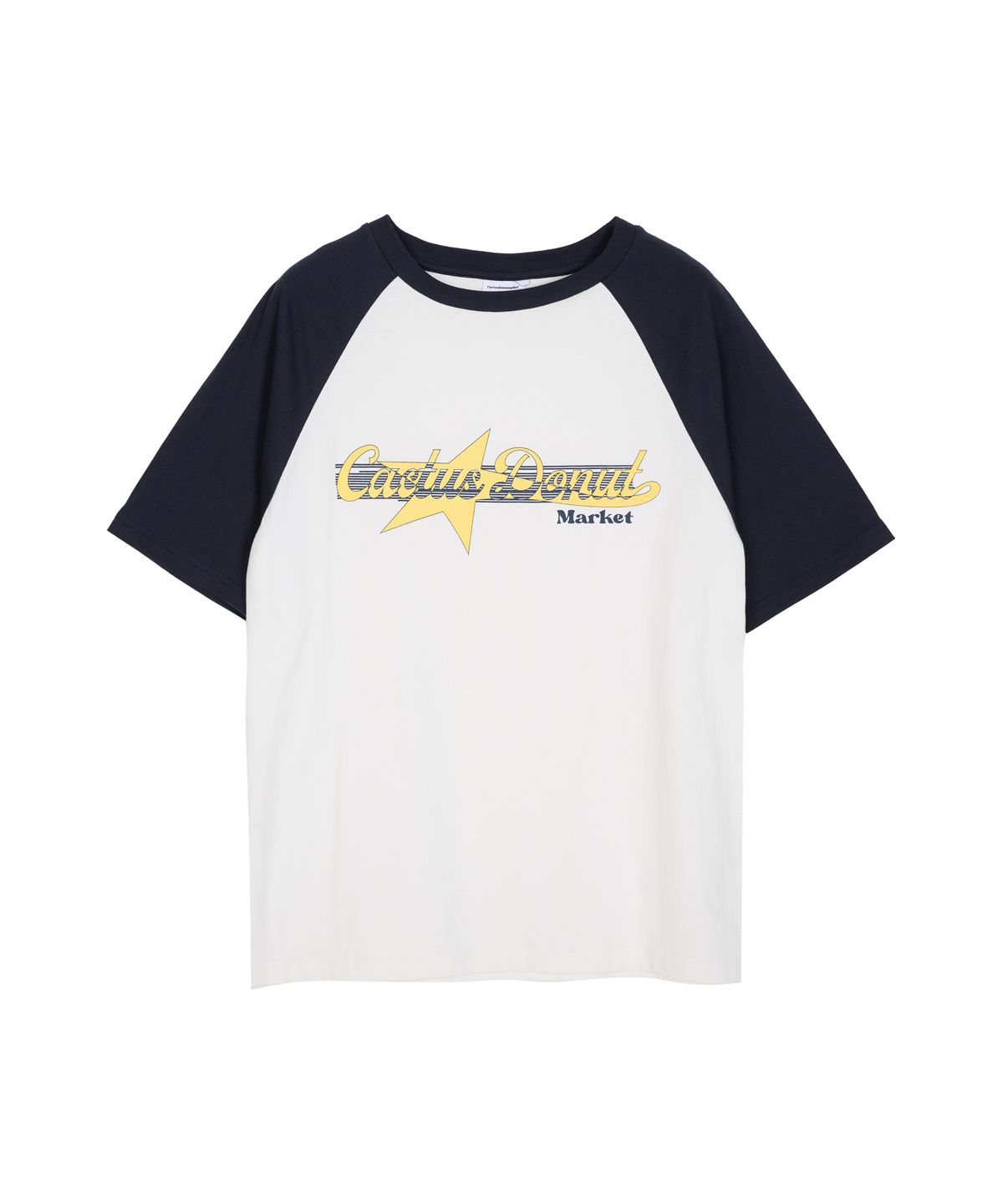 캑터스도넛마켓(CACTUSDONUTMARKET) Logo Star Raglan T-Shirt - Navy