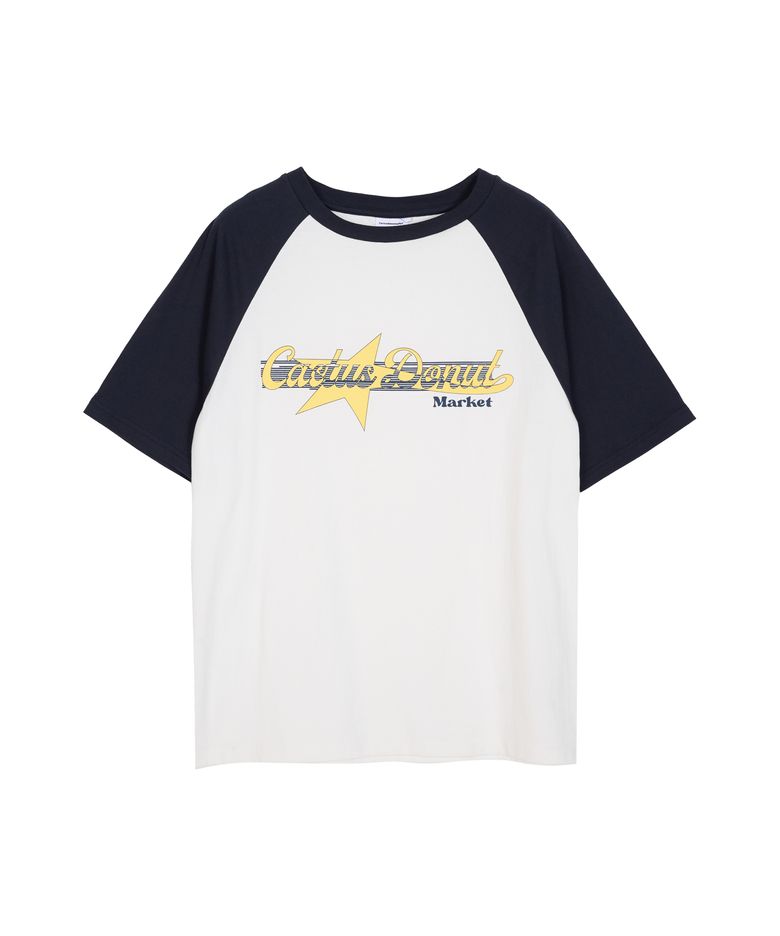 Logo Star Raglan T-Shirt - Navy
