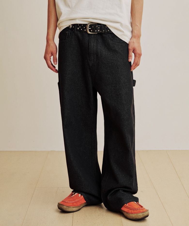 Non-Fade Carpenter Denim Pants - Black