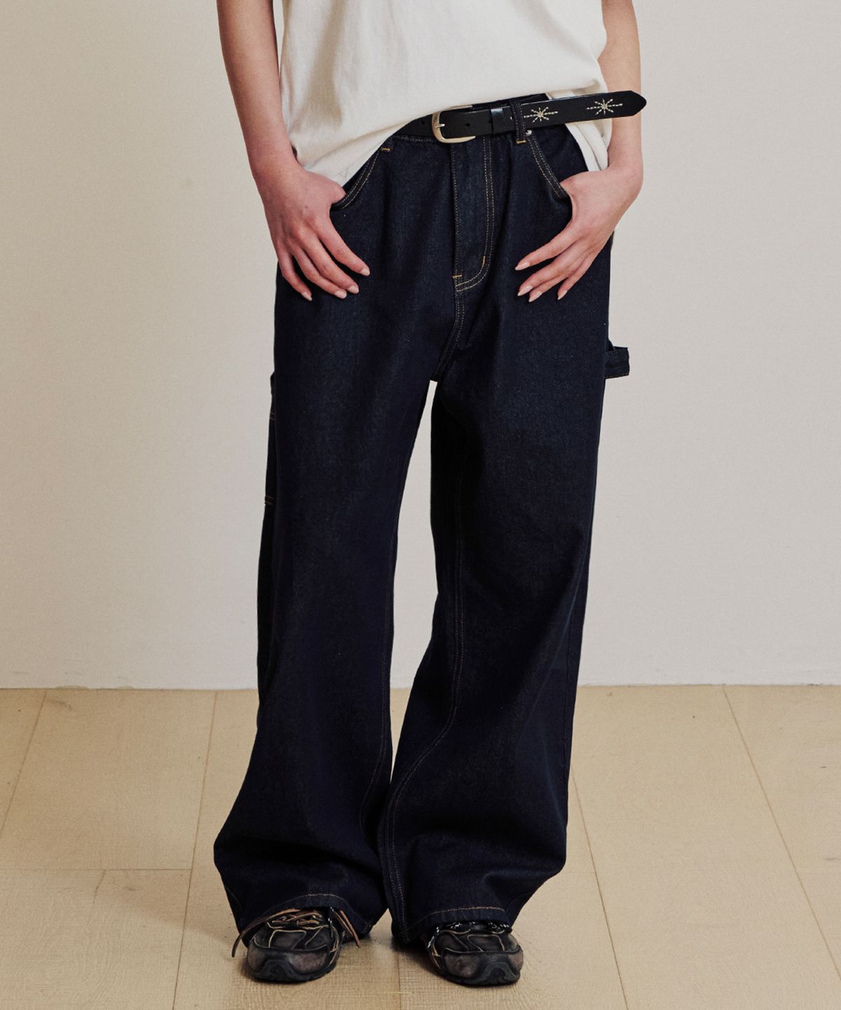 캑터스도넛마켓(CACTUSDONUTMARKET) Non-Fade Carpenter Denim Pants - Blue
