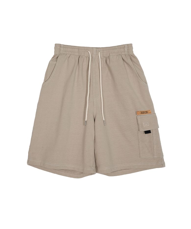 Stitch Cargo Bermuda Shorts - Beige