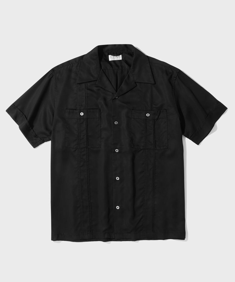 2PK CUBAN COLLAR HALF SHIRT_BLACK