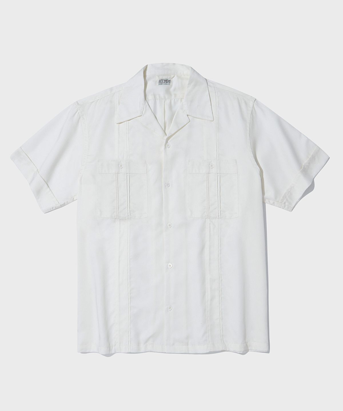 아웃스탠딩(OUTSTANDING) 2PK CUBAN COLLAR HALF SHIRT_OFF WHITE