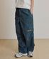 Buckle Nylon Cargo Pants - Blue Green