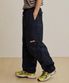 Buckle Nylon Cargo Pants - Navy