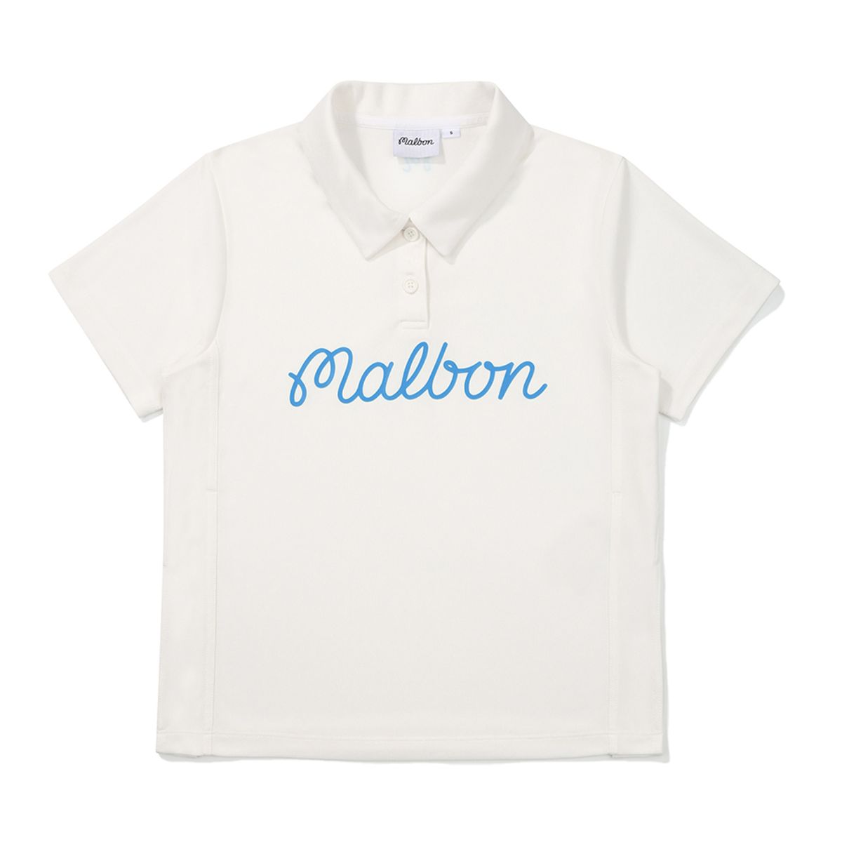 말본 골프(MALBON GOLF) 메쉬 자카드 사이드 슬릿 카라 티셔츠 OFF WHITE (WOMAN)