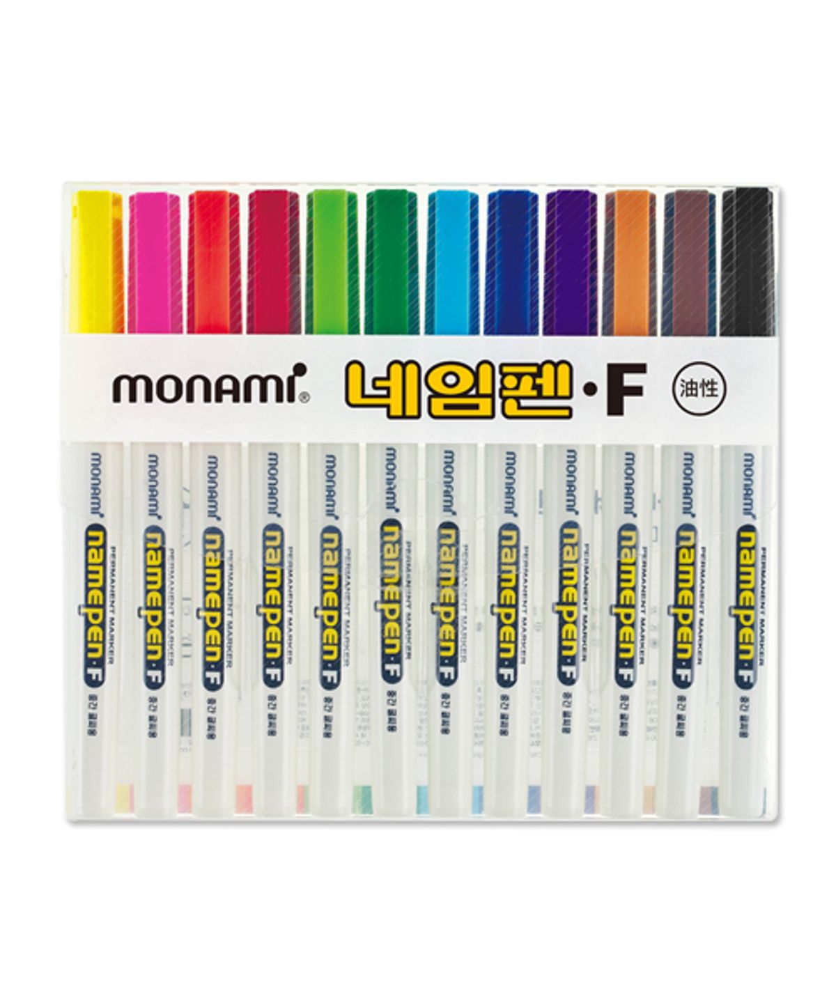 모나미(MONAMI) 네임펜F 중간글씨용 12색 세트