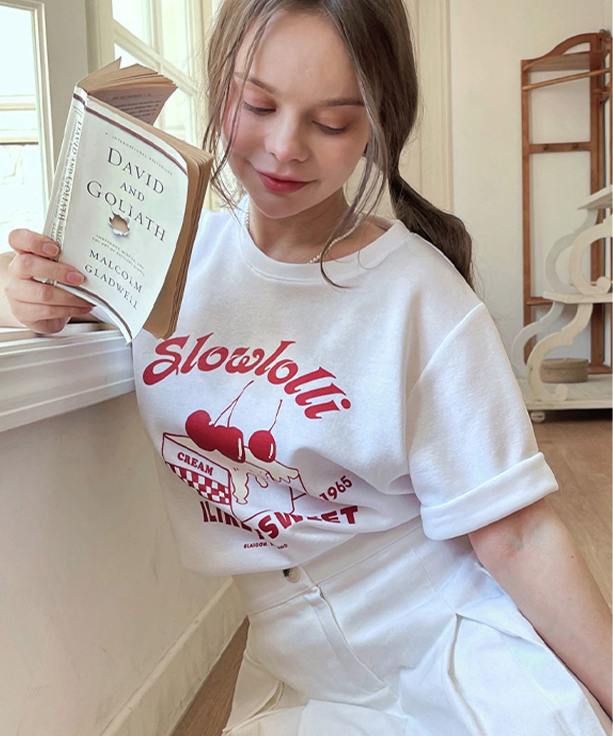 슬로우롤리(SLOWLOLLI) Like sweet t-shirt_3 Colors