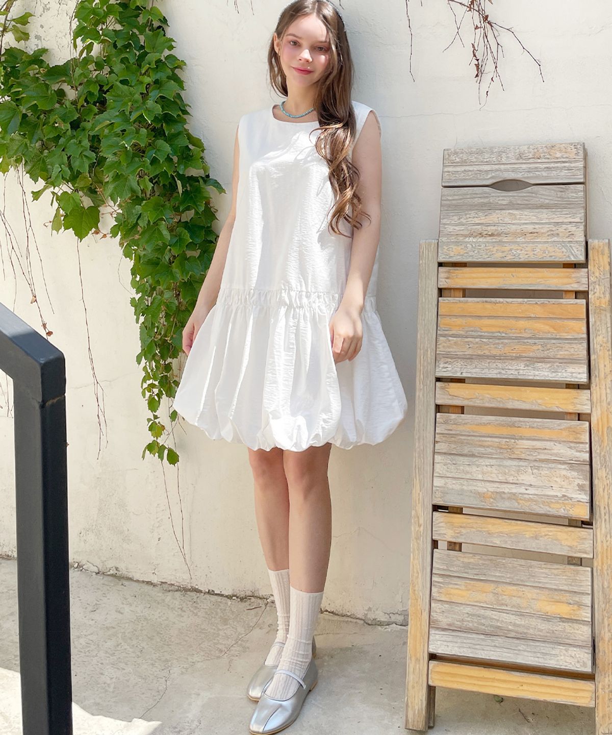 슬로우롤리(SLOWLOLLI) Pumpkin puff mini dress_4 Colors