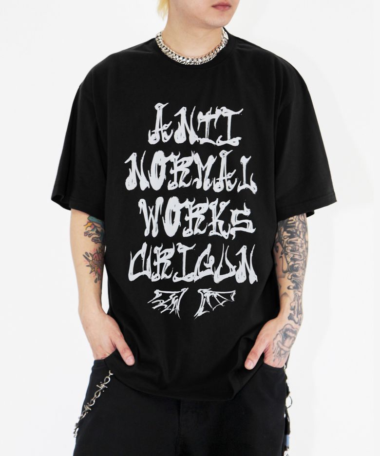 Anti-Normal Crigun 세미 오버핏 반팔티 BLACK