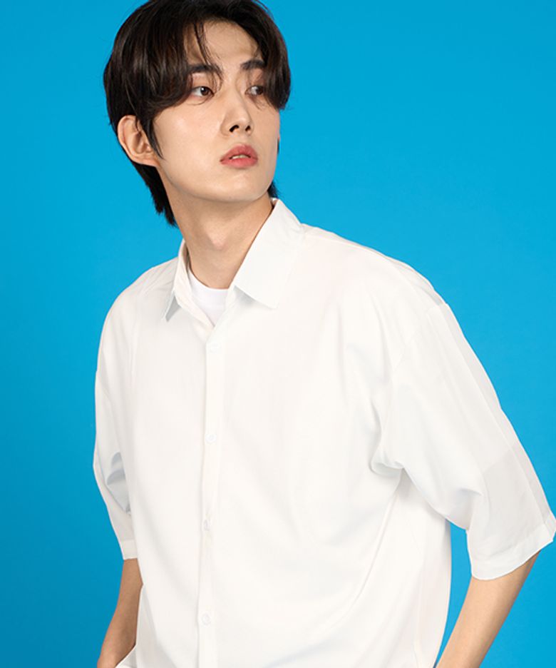 MEN 여름 쿨링 냉장고 오버핏 기능성 드라이 반팔셔츠 [IVORY] KCL.