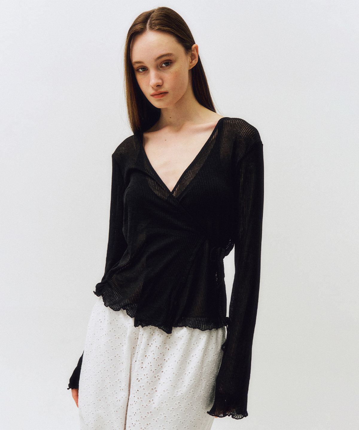 씨타(CITTA) Minimal Wrap Cardigan_CTT368(Black)