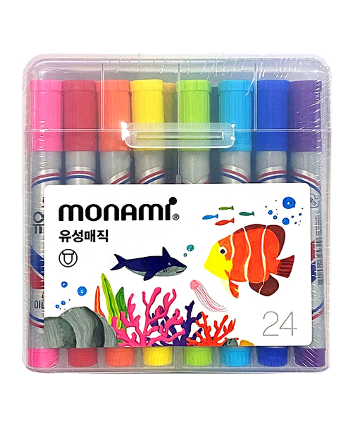 모나미(MONAMI) 유성매직 24색 세트 둥근닙