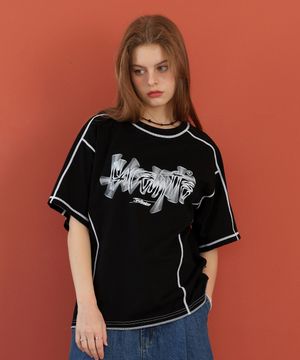 OG 오드람프 스티치 반팔티 블랙 YT-308