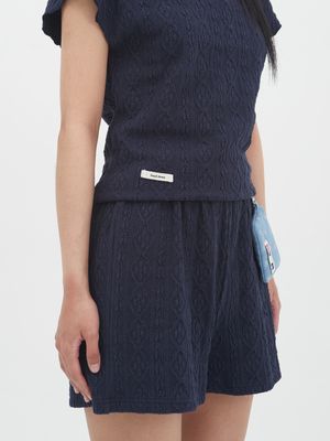 자가드 스웻 쇼츠 Jacquard Sweat Shorts (Navy)