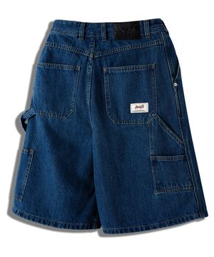 원턱 카펜터 버뮤다 데님 팬츠 블루 YP-502