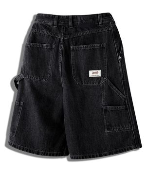 원턱 카펜터 버뮤다 데님 팬츠 블랙 YP-502