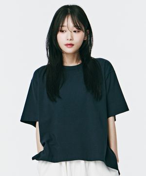 스트레치 사이드슬릿 크루넥 티셔츠[3 COLOR]