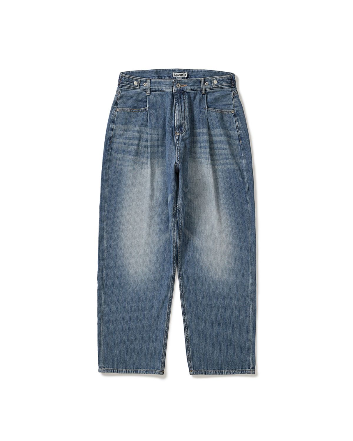 카락터(KARACTOR) One tuck wide tapered denim pants / Light blue