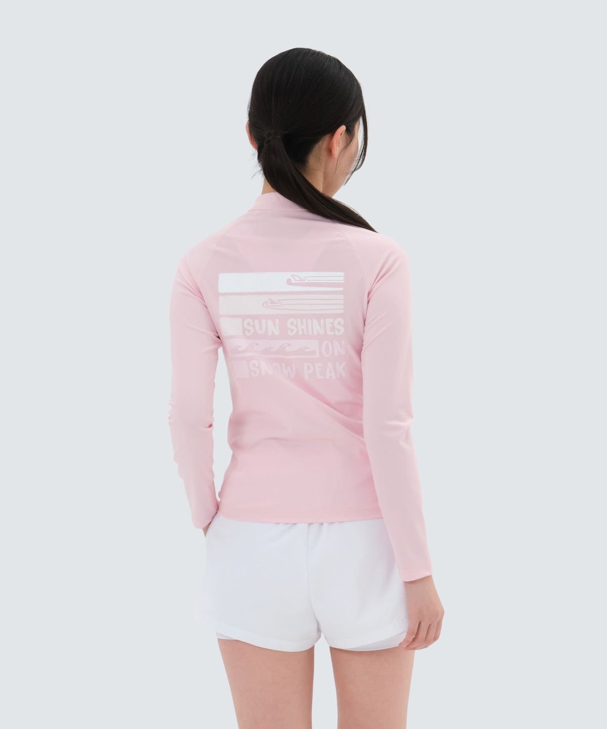 스노우피크 어패럴(SNOWPEAK APPAREL) 워터 여성 세미크롭 집업 래쉬가드 (S25MWWSW05) Pink