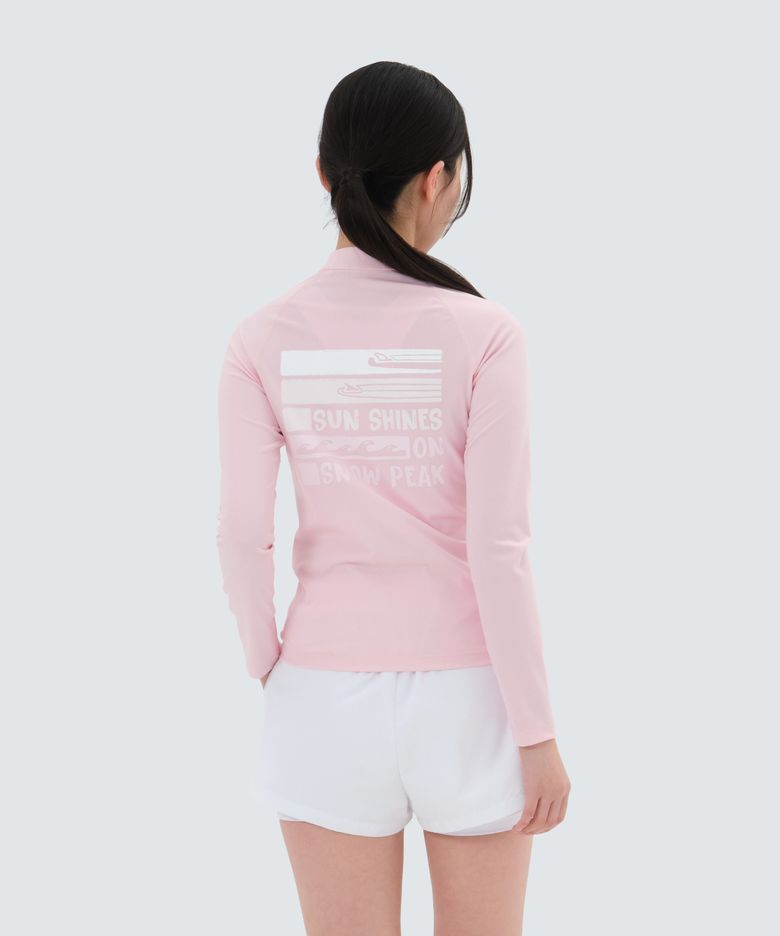 워터 여성 세미크롭 집업 래쉬가드 (S25MWWSW05) Pink