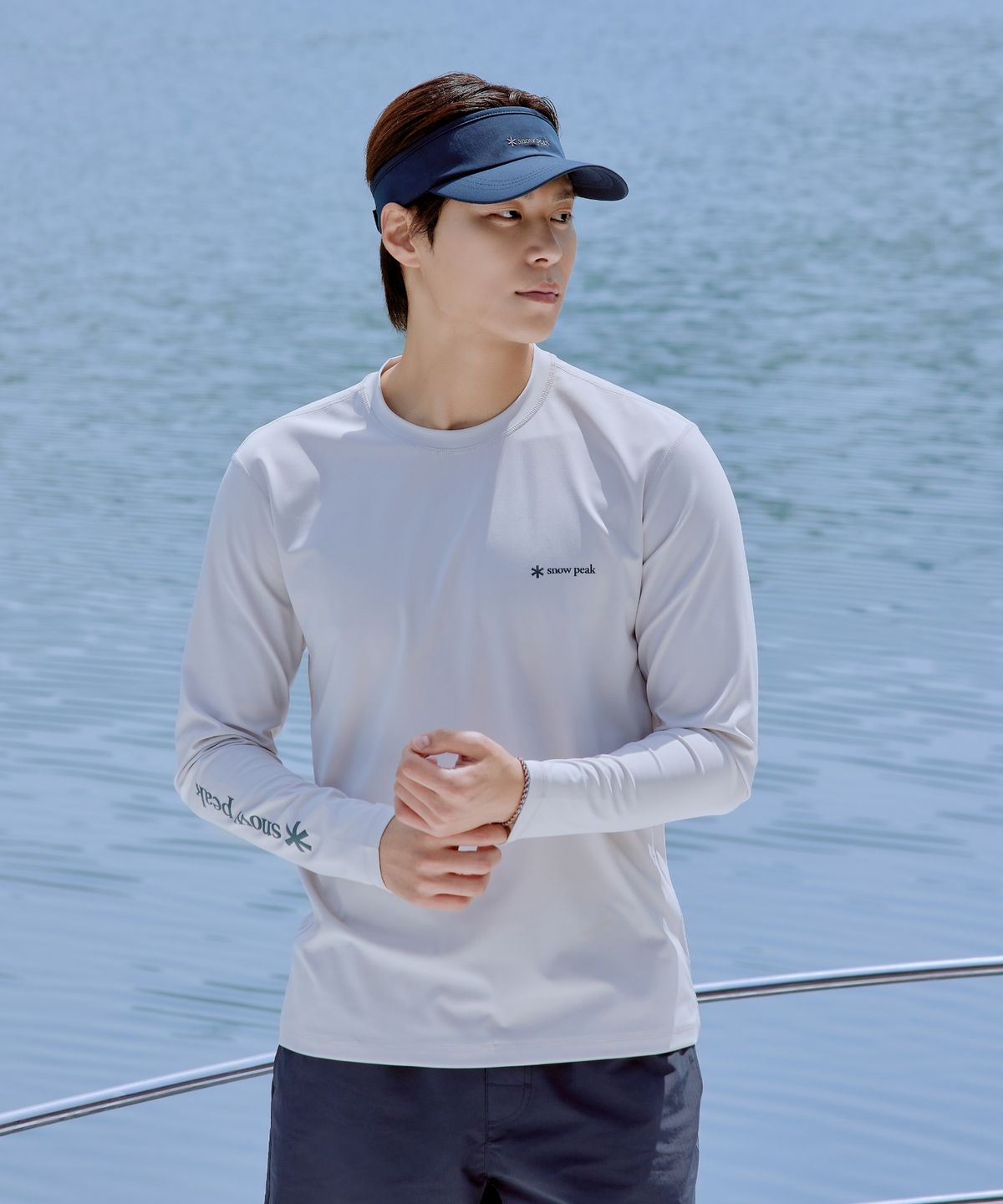스노우피크 어패럴(SNOWPEAK APPAREL) 워터 베이직 래쉬가드 (S25MMWSW06) Ice Gray