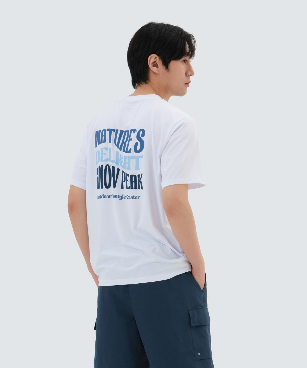 스노우피크 어패럴(SNOWPEAK APPAREL) 워터 레터링 반팔 티셔츠 (S25MMWSW02) White