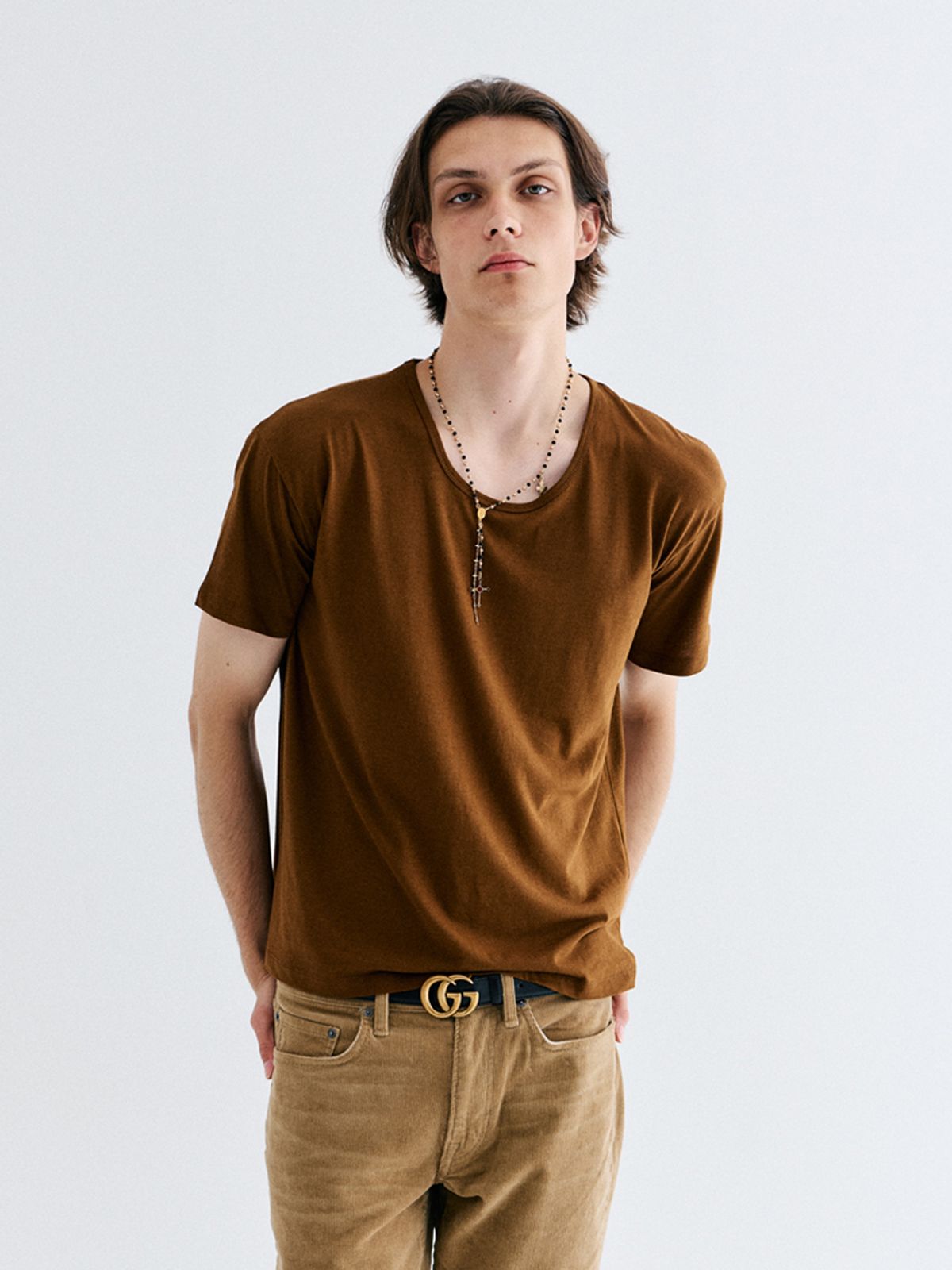 고저(GOZER) UNDER HALF T-SHIRT_PUMPKIN