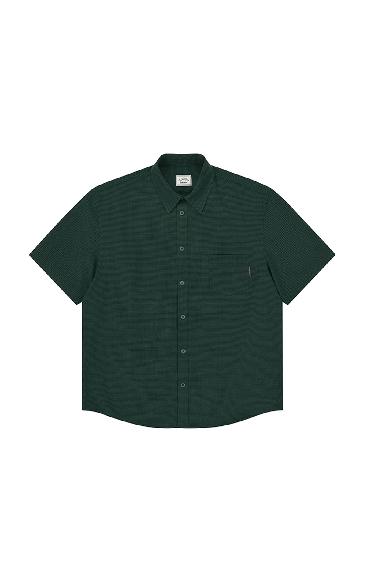캐피디자인(KAPPY DESIGN) 시어서커 체크 하프 셔츠 (그린)
