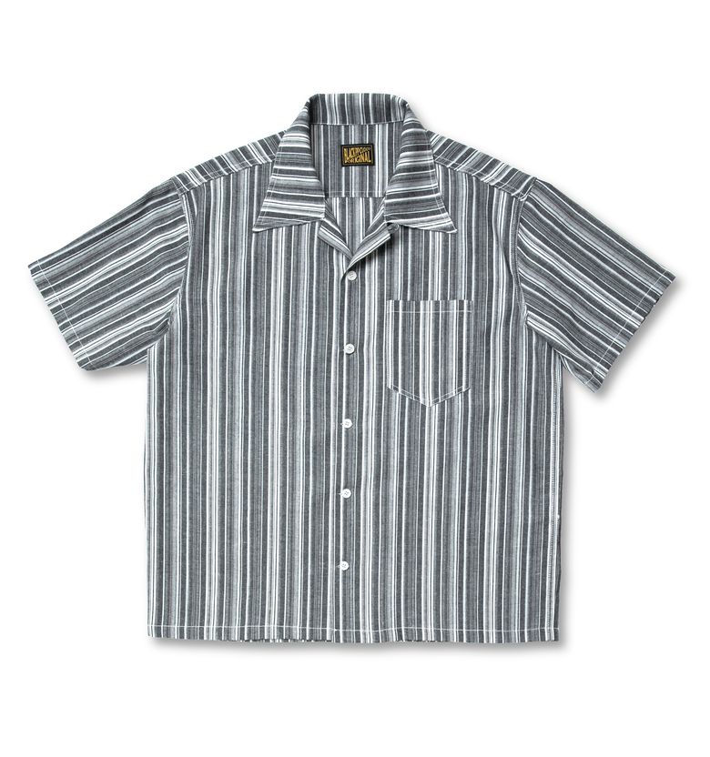 BLACK PP Open Collar Classic Stripe Shirt
