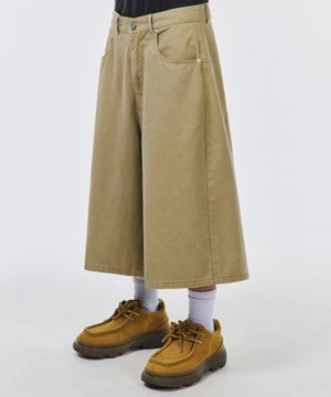 코튼 카치온 자수 버뮤다 팬츠[베이지]