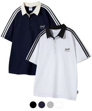 [2PACK] 래글런 럭비 카라 트랙 반팔티