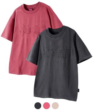 [2PACK] 아플리케 자수 피그먼트 반팔티