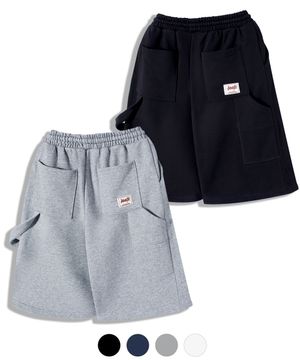 [2PACK] 핀턱 카펜터 버뮤다 스웨트 팬츠 4Color