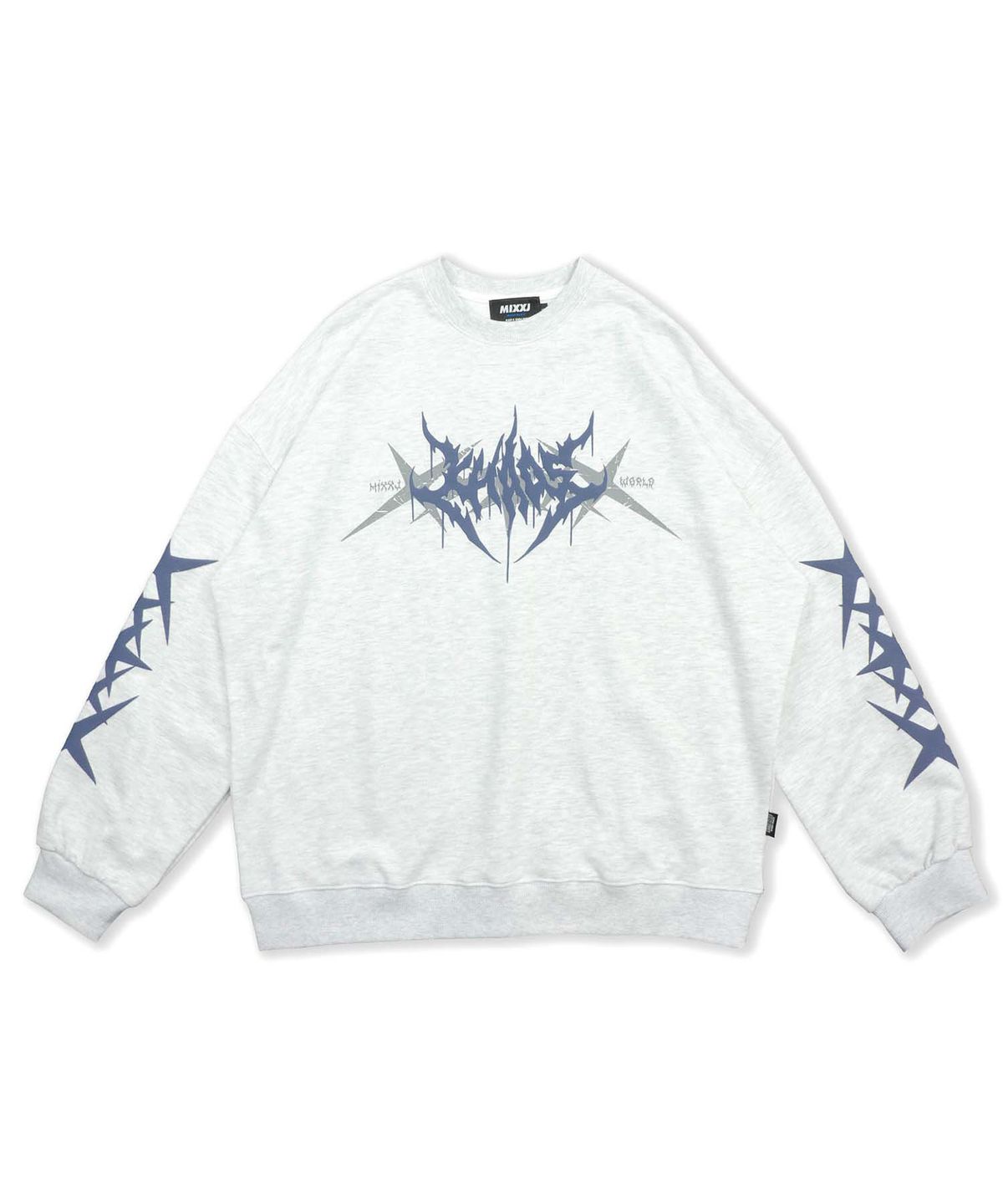 믹쓰제이(MIXXJ) STAR CHAOS CREWNECK (WHITE MELANGE)