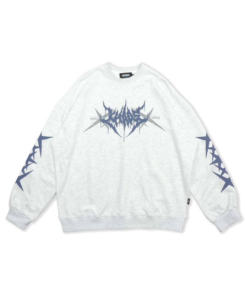 STAR CHAOS CREWNECK (WHITE MELANGE)