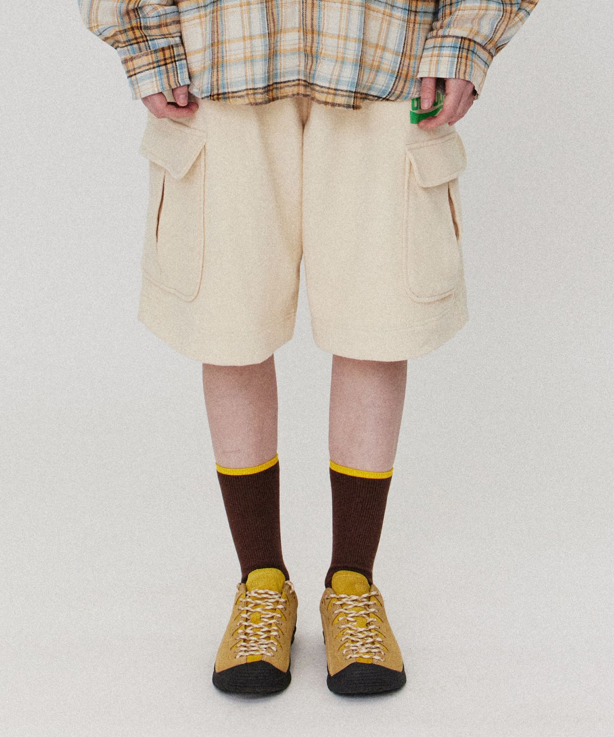 골든선샤인(GOLDEN SUNSHINE) Golden cargo sweat shorts_Ivory
