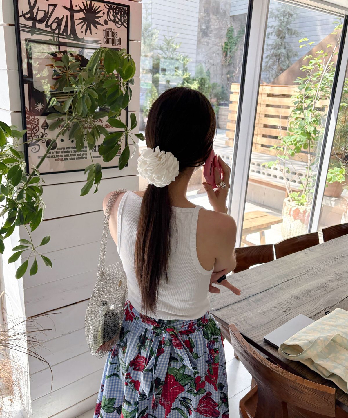 코지모지(COSYMOSY) 화이트 까멜리아 스크런치