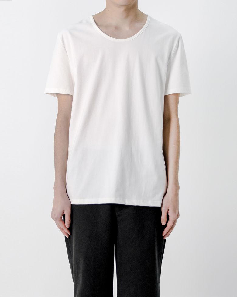 실켓 블렌디드 U넥 티셔츠 (WHITE)