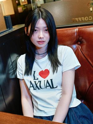 HEART LOGO SLIM T-SHIRTS _ WHITE