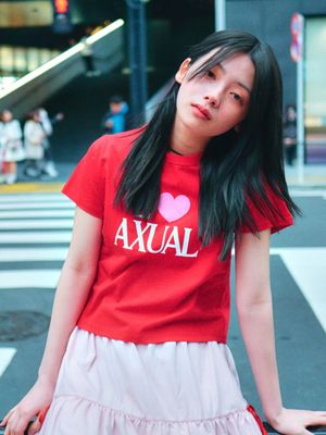 HEART LOGO SLIM T-SHIRTS _ RED