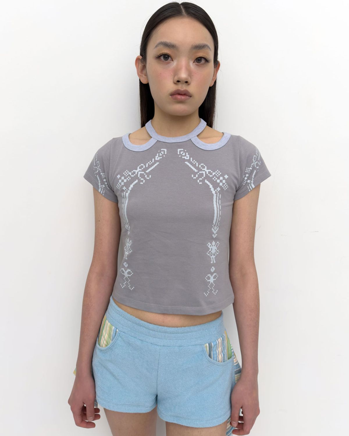 퓨레(PUREE) Angel baby tee Grey