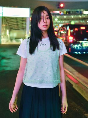 FLOWER PATCH TWINKLE VEST_LIME