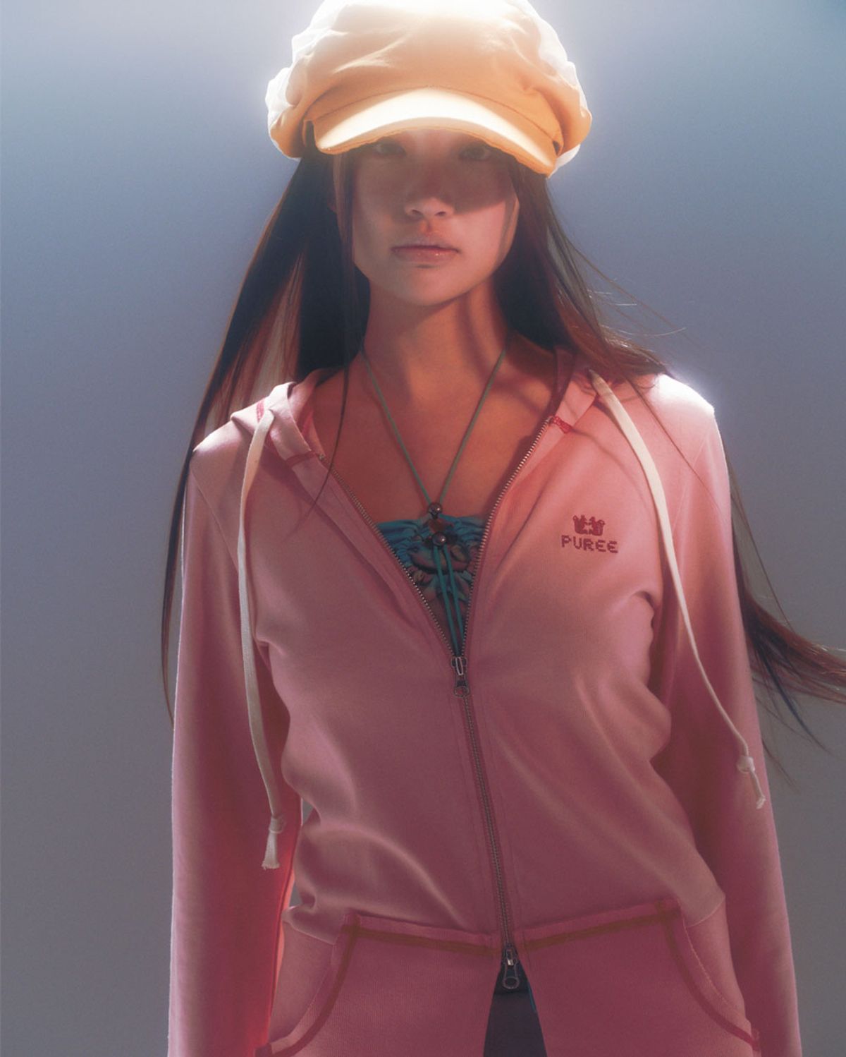 퓨레(PUREE) Dotori zip-up hoodie Pink