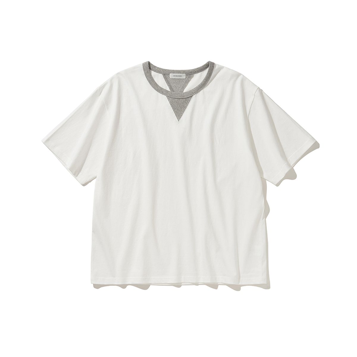 히즈핸더(HISHANDER) V-GUSSET S/S TEE WHITE/MG