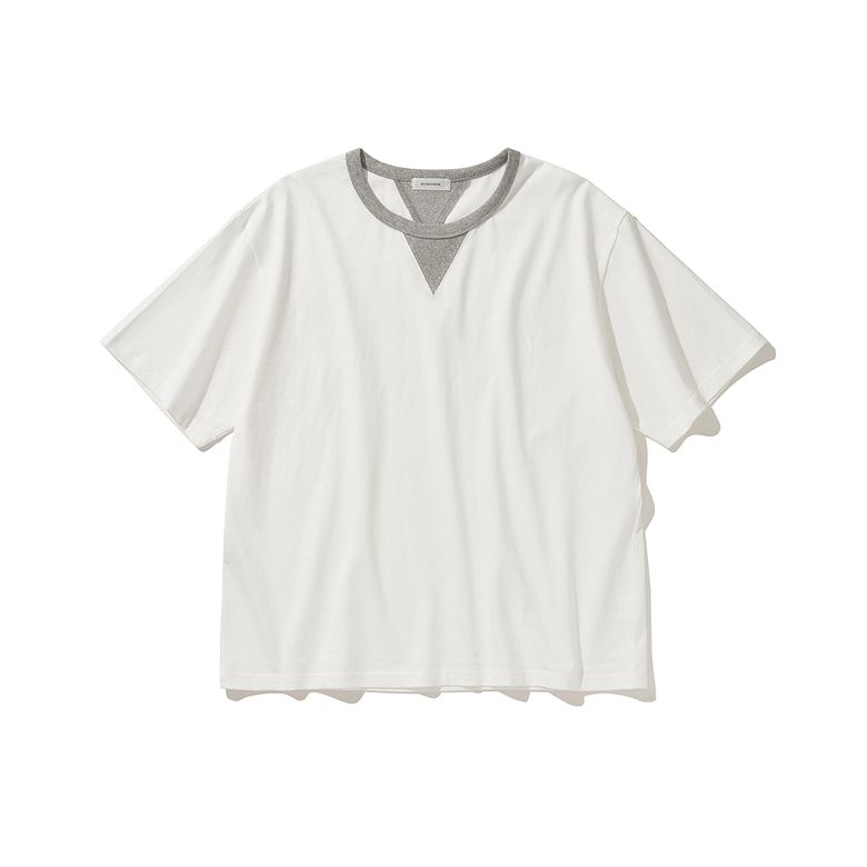 V-GUSSET S/S TEE WHITE/MG