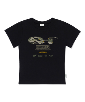 스타 카모 ESCF 로고 콜라주 프린트 슬림핏 반팔티 블랙