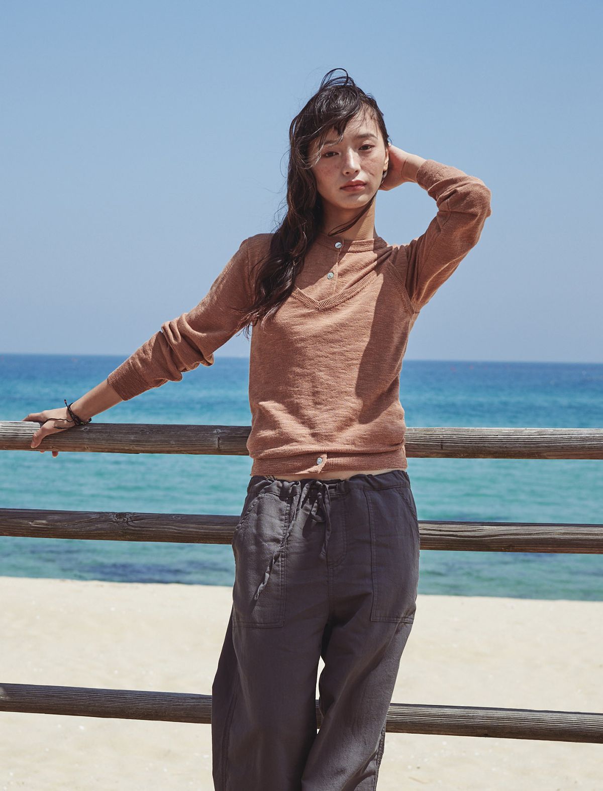 플랫웨이브 인 서울(FLATWAVE IN SEOUL) Pale Linen Sleeveless Camel